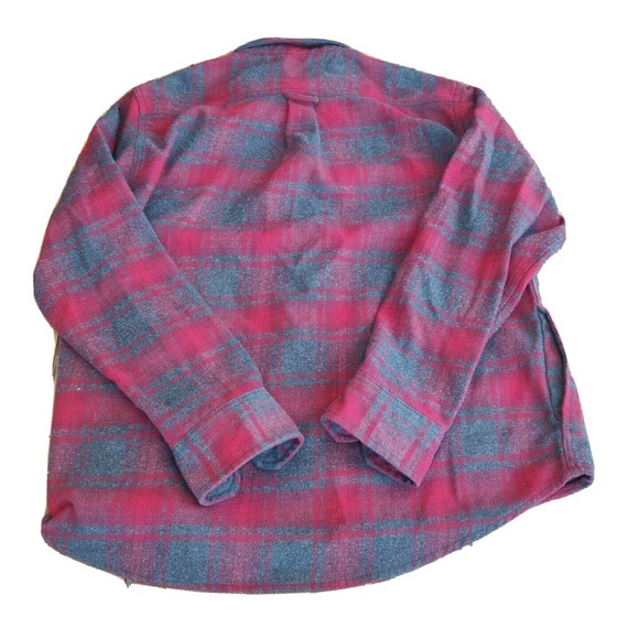 Orvis Men's Heavyweight Flannel Button-up Shirt Red Gray Plaid XL . - Picture 2 of 5